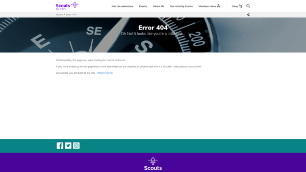 Screenshot of the 1st Heworth (York) Scout Group website