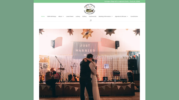 Screenshot of the Hartington Village Hall website