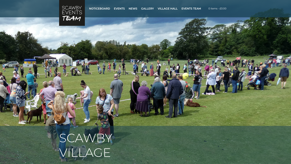 Screenshot of the Scawby Village Hall website