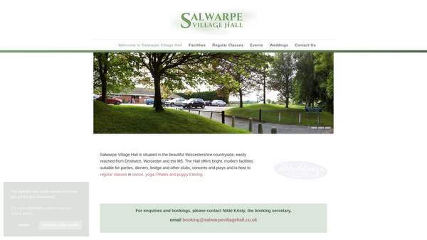 Screenshot of the Salwarpe And District Village Hall website