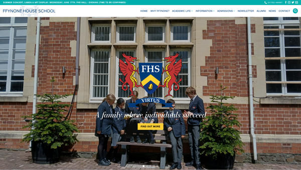 Screenshot of the Fhs Trust Limited website