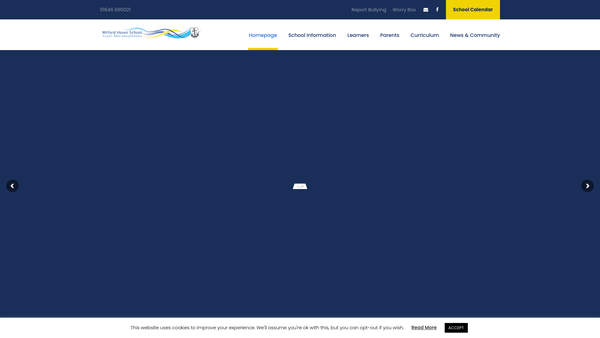 Screenshot of the Milford Haven School Memorial Fund website