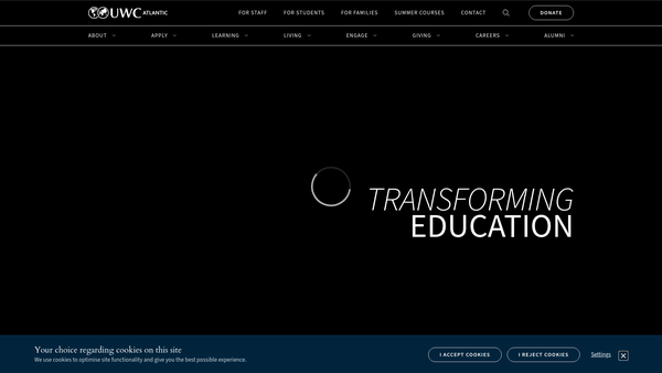 Screenshot of the The United World College Of The Atlantic Limited website