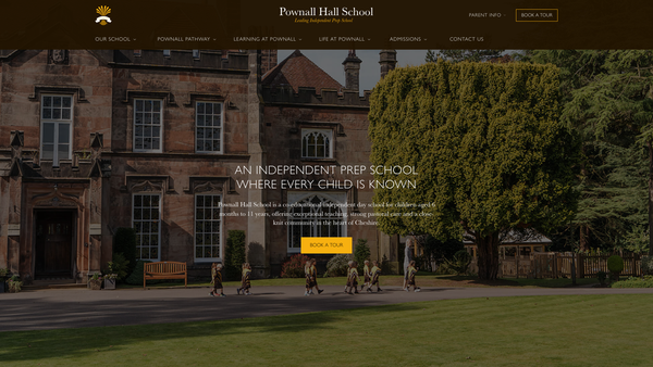 Screenshot of the Pownall Hall School Trust Limited website
