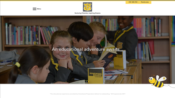 Screenshot of the Greenbank School Limited website
