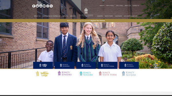 Screenshot of the King's School website