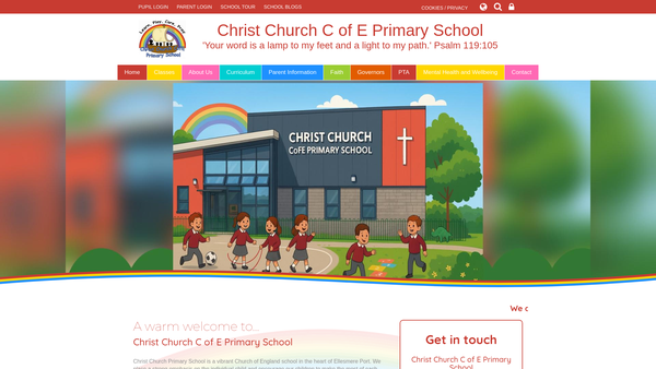 Screenshot of the Christ Church, Church Of England (Aided) School Ellesmere Port website