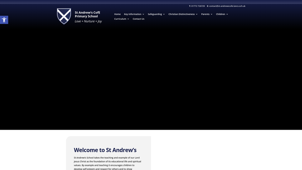 Screenshot of the St Andrew's Church Of England School website