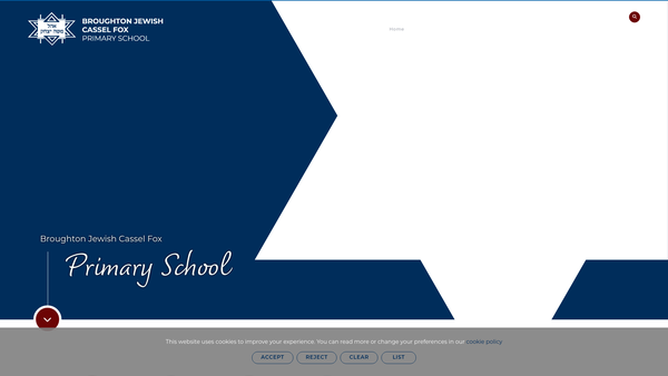 Screenshot of the Broughton Jewish Primary School (Ohel Moshe Yitschok) website