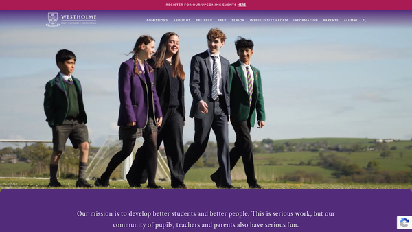 Screenshot of the Westholme School Limited website