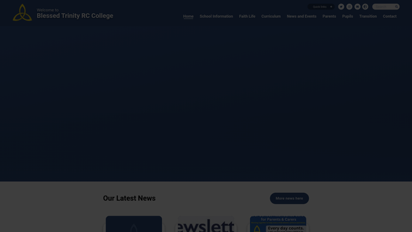 Screenshot of the Blessed Trinity R.c. College Parents, Teachers And Friends Association website