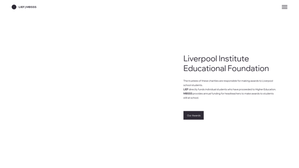 Screenshot of the Liverpool Institute Educational Foundation website