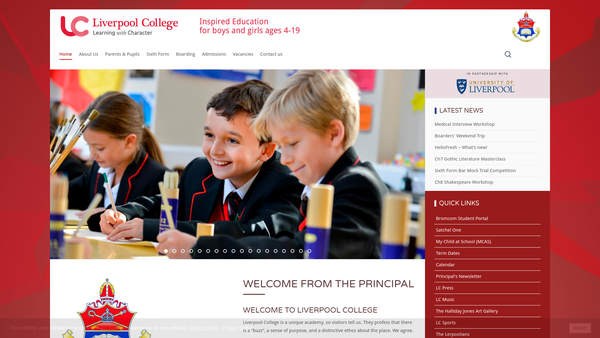 Screenshot of the The Liverpool College Foundation website