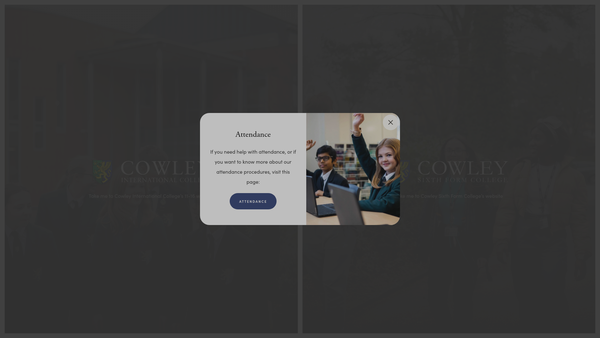 Screenshot of the Charities I C W Cowley Language College website