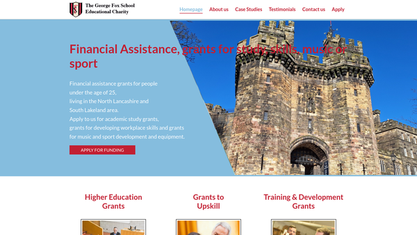 Screenshot of the The George Fox School Educational Charity website