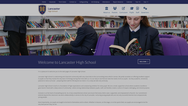 Screenshot of the Charities In Connection With The Castle County Secondary School website