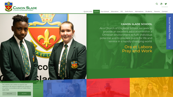 Screenshot of the Canon Slade Trust website