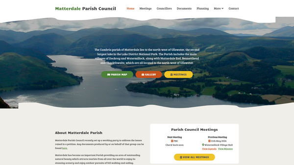 Screenshot of the The Matterdale School Foundation website
