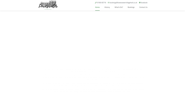 Screenshot of the Loweswater Village Hall website