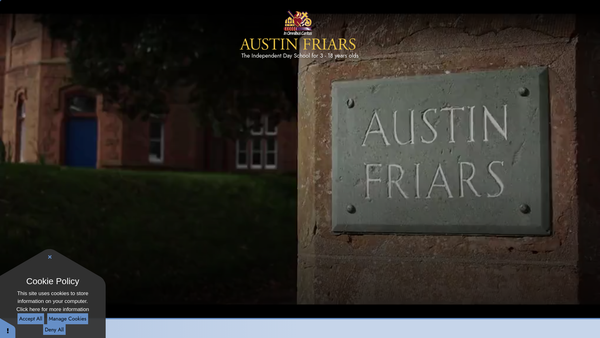 Screenshot of the The Austin Friars St. Monica's Development Fund website
