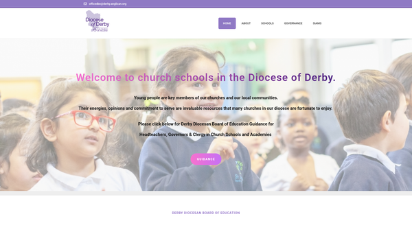 Screenshot of the Derby Diocesan Board Of Education website