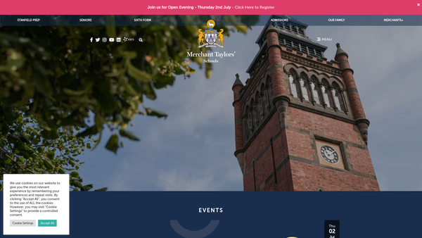 Screenshot of the The Merchant Taylors' School General Charitable Trust website
