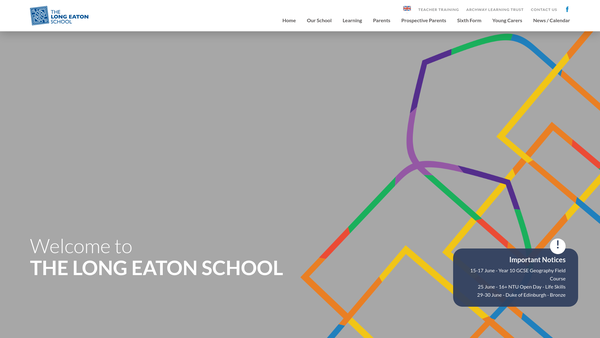 Screenshot of the Charities Administered Icw The Long Eaton School website