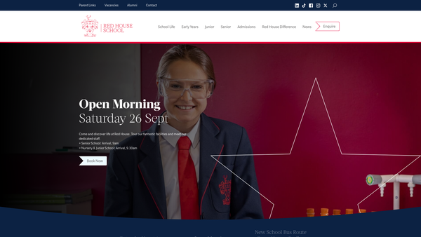 Screenshot of the Red House School Limited website