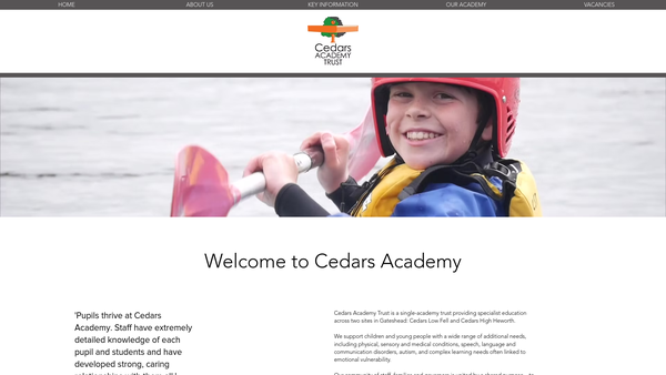 Screenshot of the Cedars Charitable Trust, Gateshead website