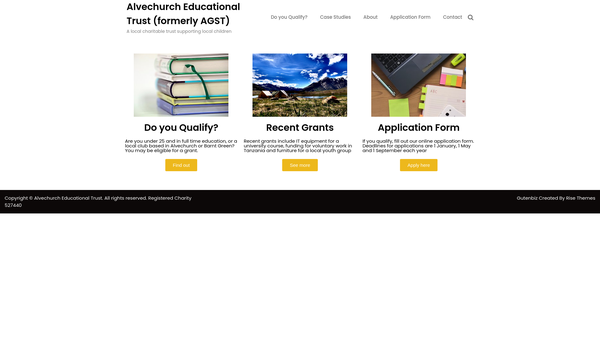 Screenshot of the Alvechurch Educational Trust website