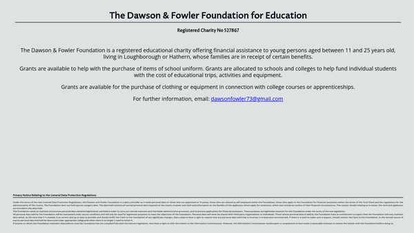 Screenshot of the The Dawson And Fowler Foundation website