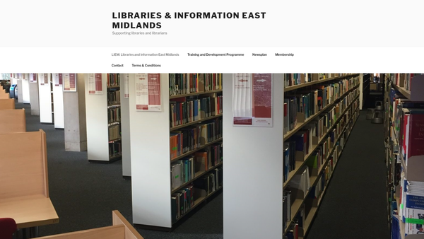 Screenshot of the Libraries And Information East Midlands website