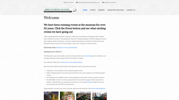 Screenshot of the The Friends Of The Museum Of Technology For The East Midlands Trust website