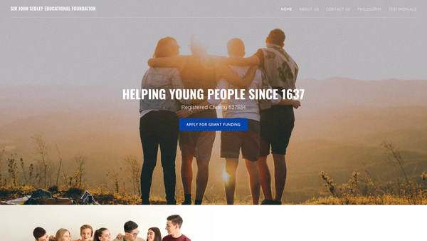 Screenshot of the The Sir John Sedley Educational Foundation website