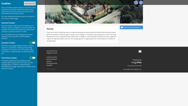 Screenshot of the Mary Woolhouse website