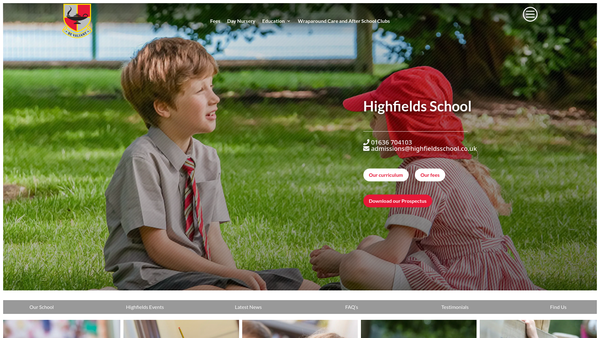 Screenshot of the Newark Preparatory School Company Limited website