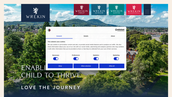 Screenshot of the The Wrekin Old Hall Trust Limited website