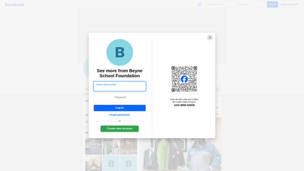 Screenshot of the Beyne School Foundation website