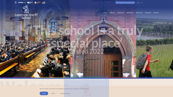 Screenshot of the Lawrence Sheriff School Foundation website
