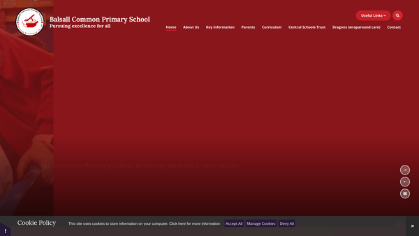 Screenshot of the Balsall Common Primary School Parent Teacher Association website