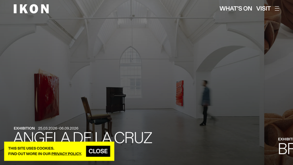 Screenshot of the Ikon Gallery Limited website