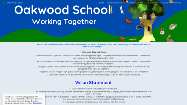Screenshot of the Friends Of Oakwood School website