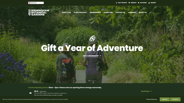 Screenshot of the The Birmingham Botanical And Horticultural Society Limited website