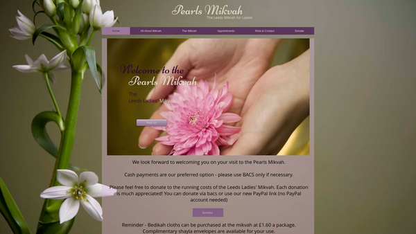 Screenshot of the Shomrei Mitzvos - Pearls website