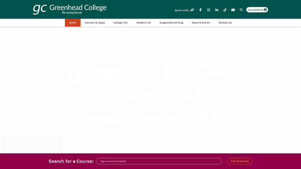 Screenshot of the Health And Careers Fund (In Connection With Greenhead College) website