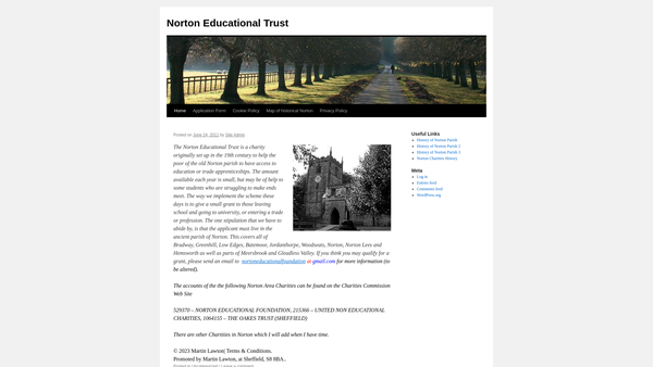 Screenshot of the Norton Educational Foundation website