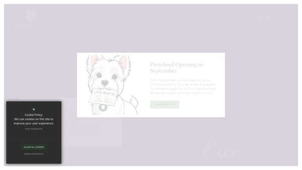 Screenshot of the Westbourne School Trust Limited website