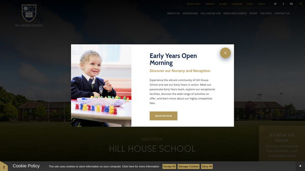 Screenshot of the Hill House School Limited website