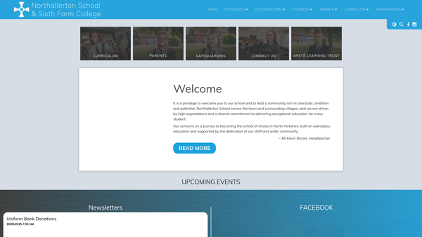 Screenshot of the Northallerton Grammar School website
