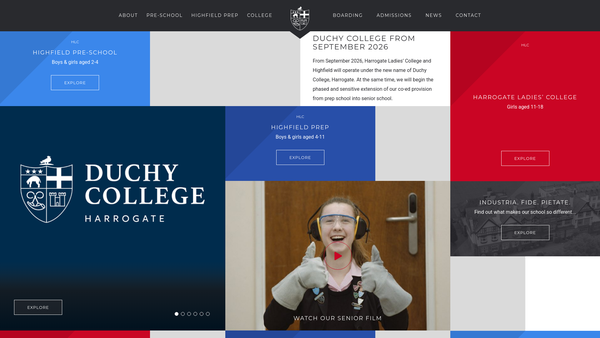 Screenshot of the Harrogate Ladies' College Limited website